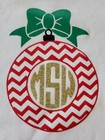 Monogram Christmas Ornament  Baby/Infant Bodysuit, 3 Month, MWS,MSW Personalized — photo 1