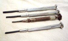 Screwdriver set of 4 Jewelry, Watch repair, etc. Small Ends 3 Flat, one philips