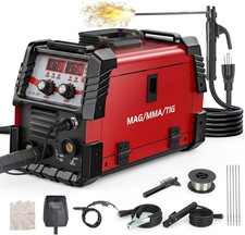 135A MIG Welder, 3-In-1 Weldeing Machine 110V Flux Core Mig/Lift Tig/Stick with