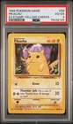 1999 POKEMON BASE SET UNLIMITED E3 STAMP-YELLOW CHEEKS #58 PIKACHU PSA 4