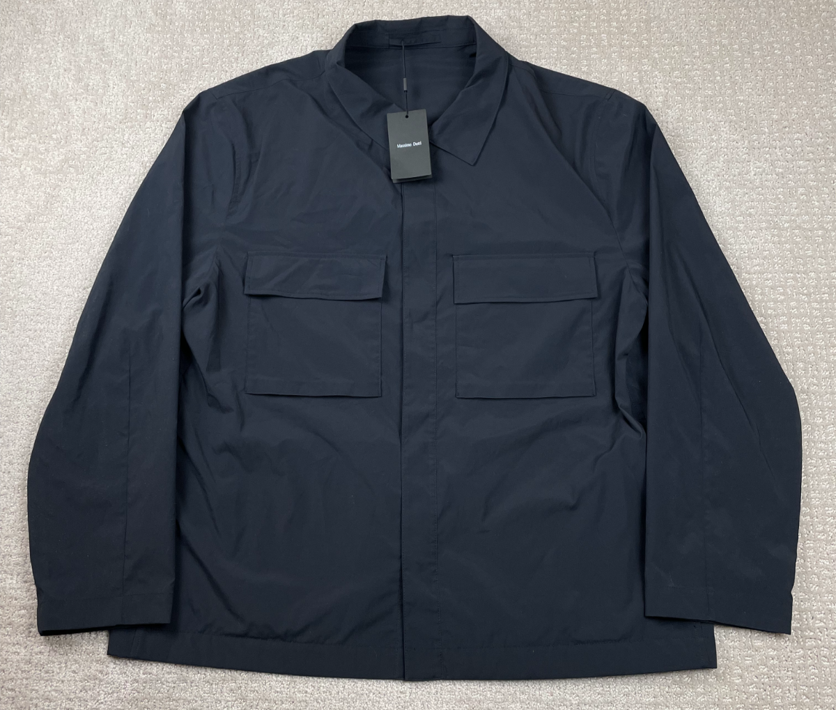NWT Massimo Dutti Jacket Mens 2XL Black Lightweight Snap Shirt Quiet Luxury $160