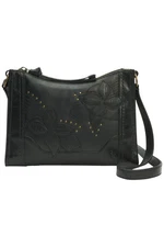Frye Leather Studded Floral Zip Crossbody Black