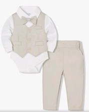Baby Boy Clothes Suits Infant Gentleman Wedding / Formal Outfit Sz 6-12 Months