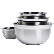 Basic Essentials Stainless Steel 4-pc. Mixing Bowl Set