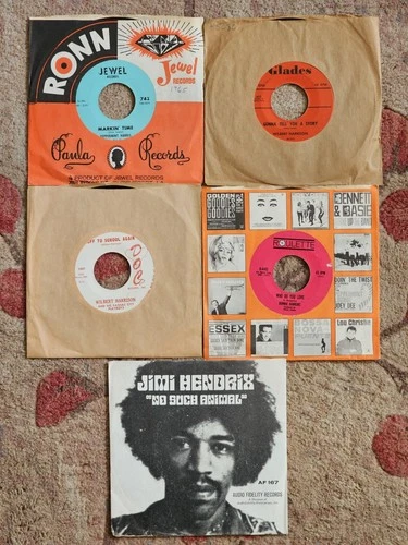 Lot 5 R&B 45's Peppermint Harris Wilbert Harrison Ronnie Hawkins Jimi Hendrix