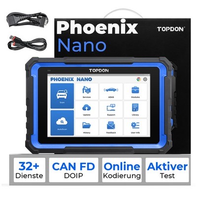 TOPDON Phoenix Nano KFZ OBD2 Diagnosegerät ALLE SYSTEM ECU Codierung Audi A4 DHL