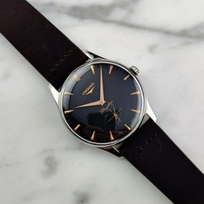 LONGINES Flagship raro quadrante nero lancette oro 1958 [RIF. 2465]