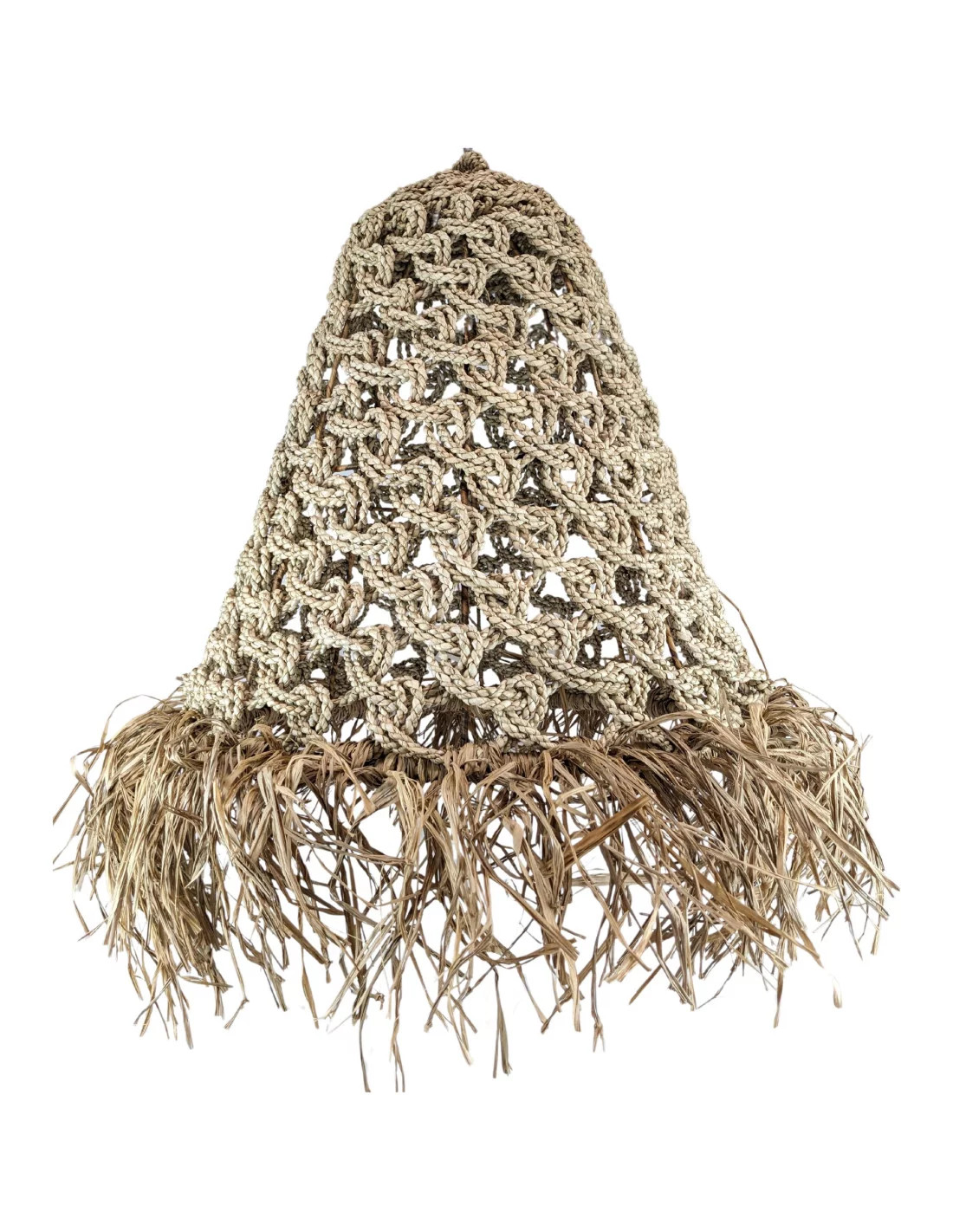 Suspension bohème Tao luminaire jonc de mer lustre rotin osier tressé 40cm