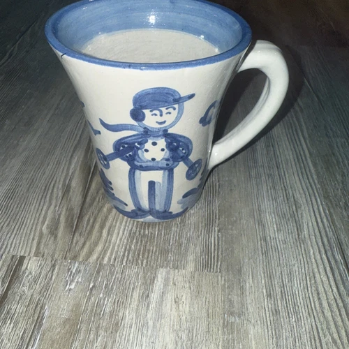 M.A. Hadley Stoneware Pottery Mug Skier Boy VAIL, CO handpainted made in USA