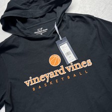 Vineyard Vines Basketball Hooded Long Sleeve Pullover womens XS Black NWT 59.50