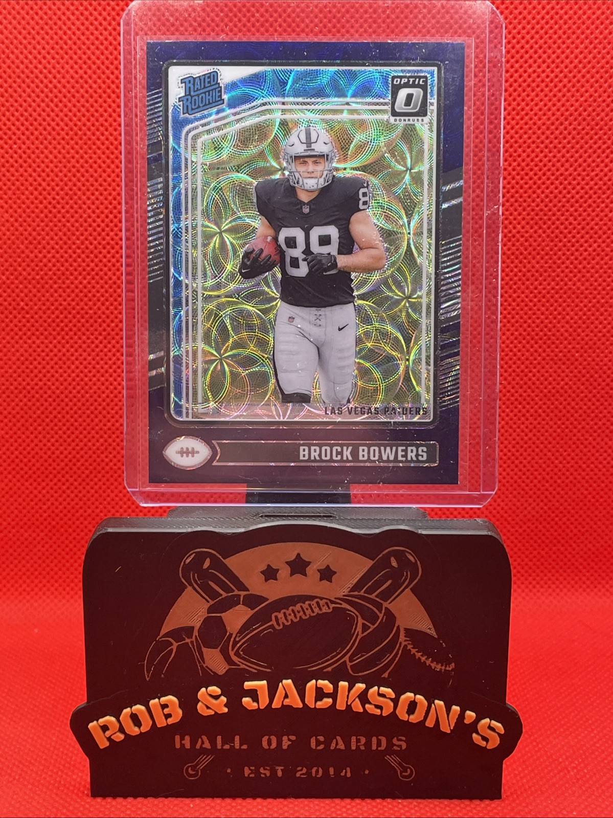 2024 Donruss Optic #215 Brock Bowers RC Rookie Prizm Purple Scope