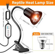 Reptile Heat Lamp Heat Lamp Clamp UVA UVB Reptile Light Intelligent Cycle Timer