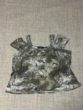 VTG Y2K Women’s Grunge Punk Rock Top Size XL Green Short Sleeve