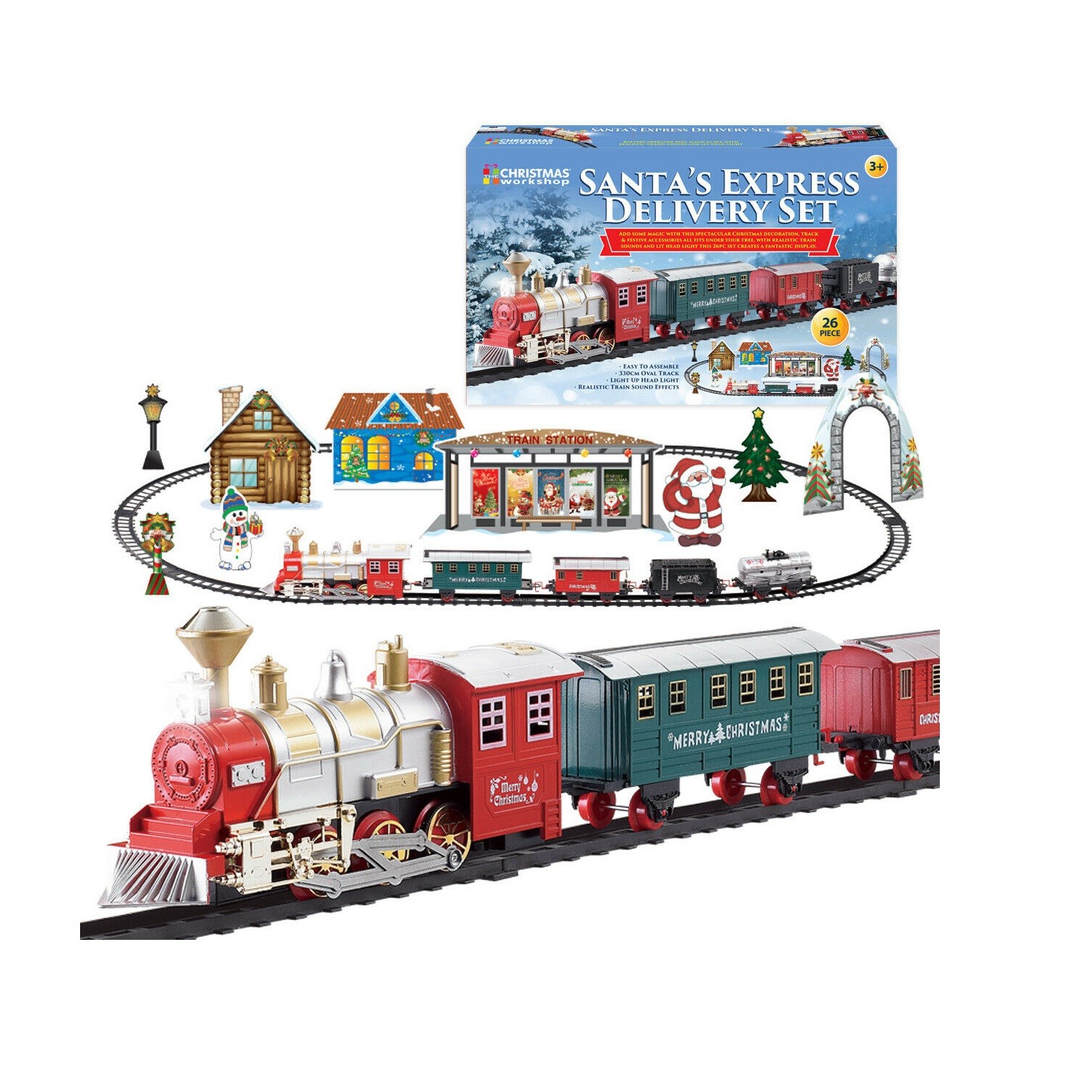 Christmas Train Set Santa's Express Xmas Decoration Festive Kids Toy Gift 26pcs