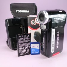 Toshiba Camileo P10 Handheld HD Video Camcorder Black Tested Full Working Set
