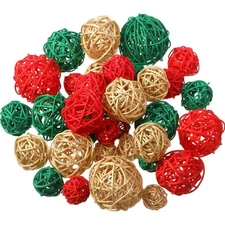 36 Pcs Wicker Rattan Balls Decorative Balls for Vase Centerpiece Bowls Orbs F...