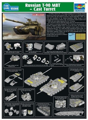 TRUMPETER 05560 RUSSIAN MODEL T-90A MBT - CAST TURRET 1/35