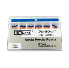Diadent Diadent mm-Marked Dia-Pro ISO GT Gutta Percha 0.06, 60/Box 30, Blue