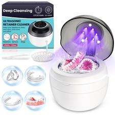 Ultrasonic Retainer Cleaner Machine, Denture for 6 UV, White: 6 UV