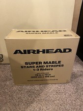 Airhead Super Mable 3 Person Towable Tube Inflatable Boat Dual Tow USA Stripes 