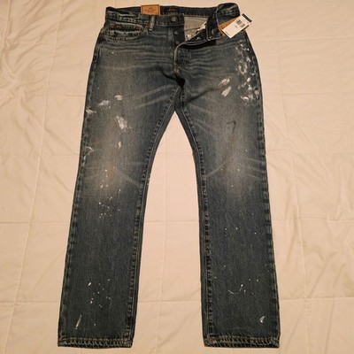 NWT Polo Ralph Lauren Mens Sullivan Slim Paint Splatter Jeans 31 34 35 36  40 NEW