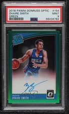 2018 Donruss Optic Green Prizm Signatures 5/5 Zhaire Smith PSA 9 MINT Auto 0h2x