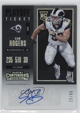 2017 Panini Contenders Playoff Ticket 15/99 Sam Rogers #216 Auto 15w6