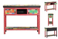 Konsolentisch Bunt 100X30X75 Cm Aus Massivholz Mango