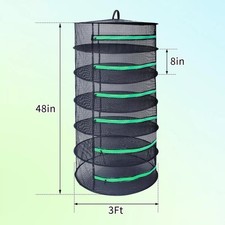 6 Layer Herb Drying Rack 3ft Diameter Plant Hanging Mesh Dry Net
