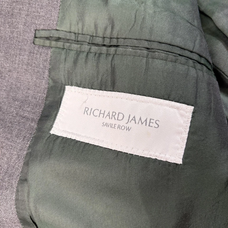 Abrigo deportivo de lana Richard James para hombre 46R gris chaqueta blazer Heritage Academia Offic Foto 4 de 4