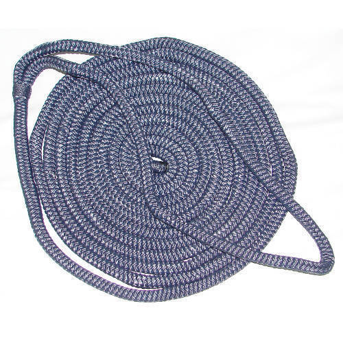 3/8 Inch x 20 Ft Navy Blue Double Braid Nylon Mooring and Docking Line for Boats