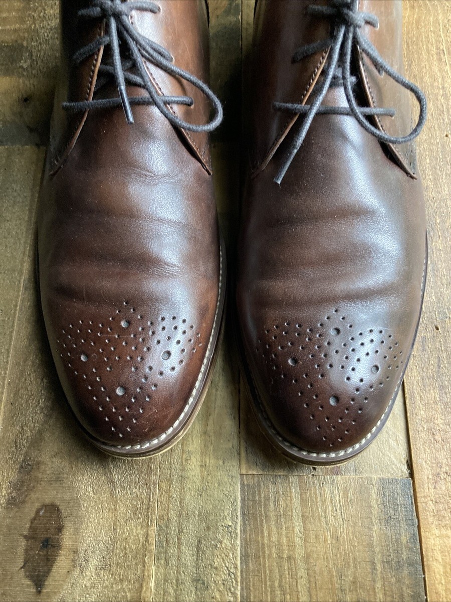 Johnston & Murphy Brown Leather Wingtip Chukka Ankle Boots  display picture 1