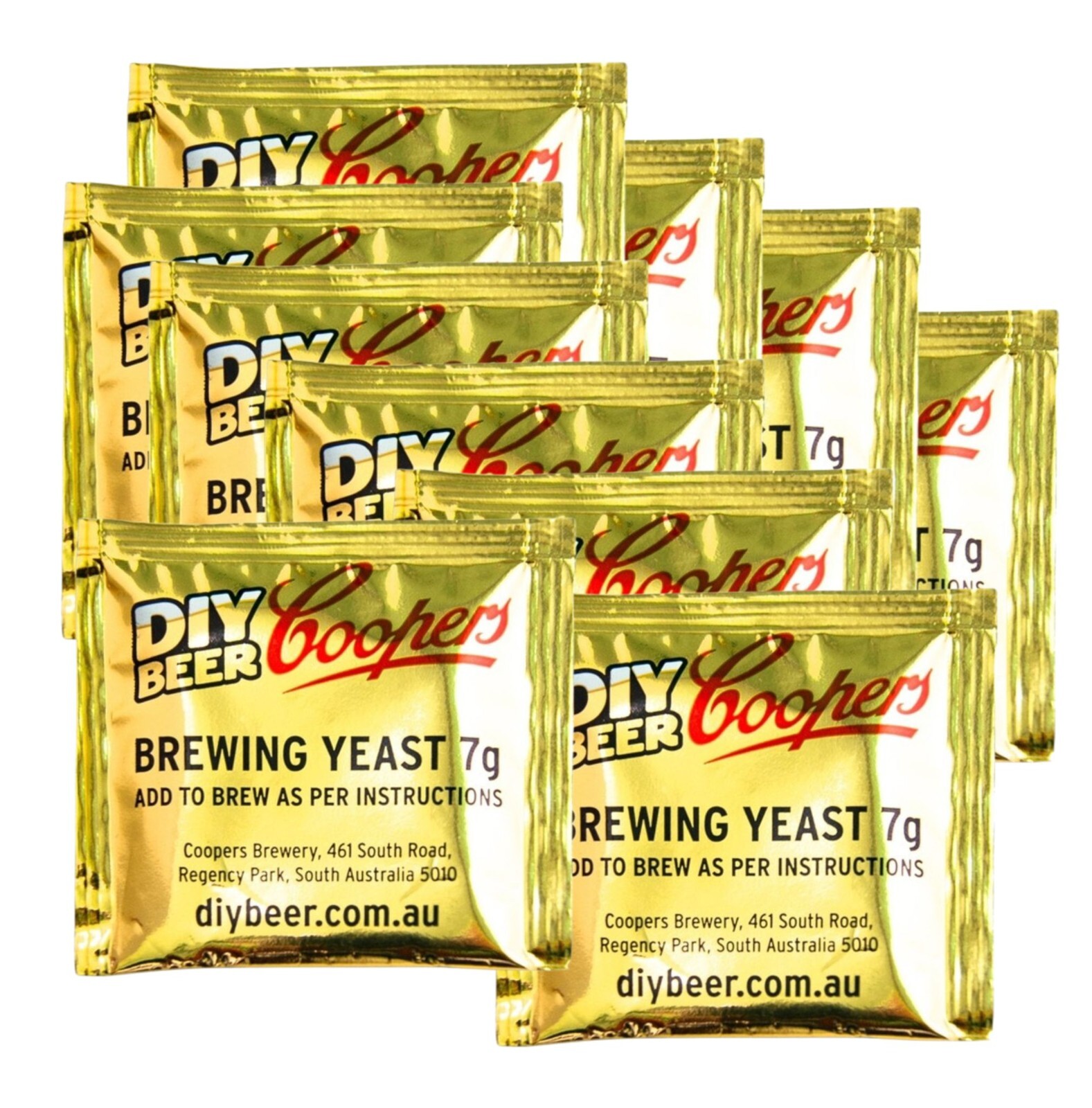Coopers Brewing Yeast 7g for Beer Making Home Brew 10pcs.