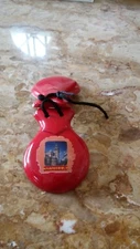 Handprinted Red Wooden Castanets Spanish Intrument
