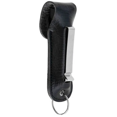 Police Magnum pepper spray .50oz black keychain holster belt clip self defense