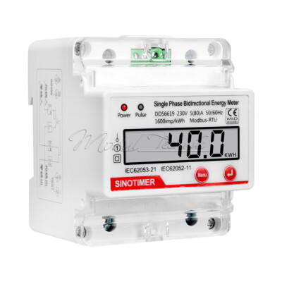 4P Single-Phase Multifunction LCD Electric Energy Meter RS485 Modbus 230V 80A