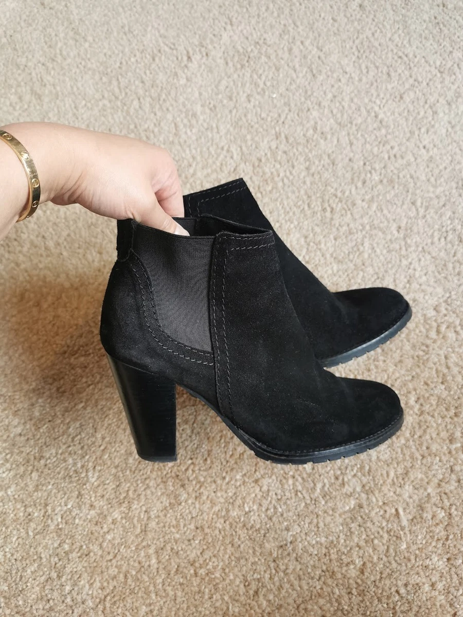 Black suede ankle boots size 5 2025