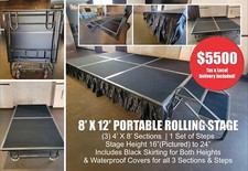 New Heavy Duty 8' X 12' Portable Rolling Stage