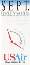 USAir timetable 1992/09/09