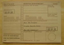 SWEDISH AMERICAN LINE - Card in Swedish