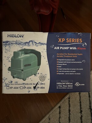 HIBLOW XP-80A (HP-80A REPLACEMENT) SEPTIC AIR PUMP AERATOR W/ ALARM BRAND NEW