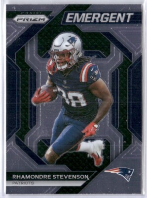 Rhamondre Stevenson 2023 Panini Prizm Emergent Base #H-10 New England Patriots