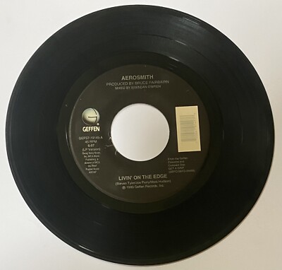 Aerosmith '' Livin' on the Edge / Don't Stop '' 45 vinyl record