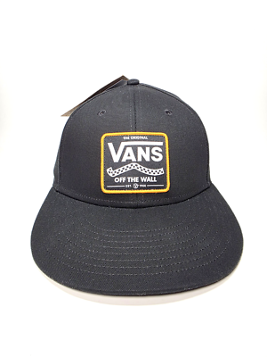 #ad New Vans Off The Wall LOW CROWN Men#x27;s Snapback Cap Black Skateboard Hat $24.54
