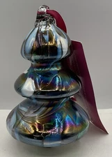 Zorza Hand Blown Poland Glass Ornament Christmas Tree Color Swirls 5” NWT (3)