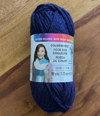 Loops & Threads COLORWHEEL Yarn NAVY #CW-35 Blue, 1.75 oz.