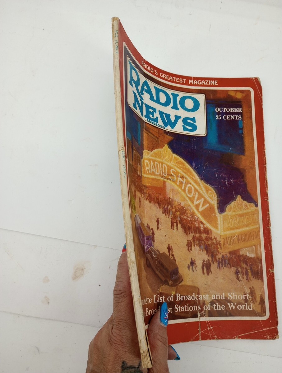 Vtg Oct. 1929 Radio News Complete List Of Broadcast And Shortwave