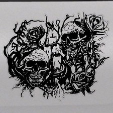 Sugar Skull Rose Graphic Tailgate Hood Window Decal Vehicle Truck Vinyl Pickup