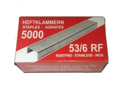 5.000 Heftklammern 53/6 VA rostfrei 6 mm für Simplex A, Rapid 153, Prebena VX06