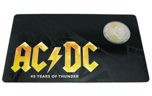45 Years of Thunder 2018 AC/DC Aussie Uncirculated RAM Carded 50c Coloured Coin - 第 1/3 張圖片